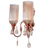 Victoria Double Polished Copper Wall Sconce with Luster Glass and Crystals