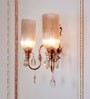Victoria Double Polished Copper Wall Sconce with Luster Glass and Crystals