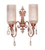 Victoria Double Polished Copper Wall Sconce with Luster Glass and Crystals