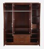 Victoria Solid Wood 4 Door Wardrobe in Antique Cherry Finish with Mirror