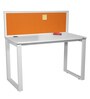 Victoria Study Table with Pin Board in White & Orange Colour