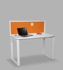 Victoria Study Table with Pin Board in White & Orange Colour