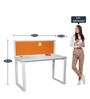 Victoria Study Table with Pin Board in White & Orange Colour