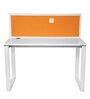 Victoria Study Table with Pin Board in White & Orange Colour