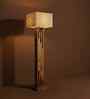 Victoria Wooden Shelf Floor Lamp with Jute Shade & Brown Base