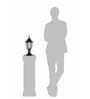 Victorian Black Aluminum Gate Light with White Acrylic Panes