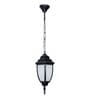 Victorian Black Aluminum Outdoor Hanging Lantern with White Acrylic Panes