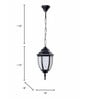 Victorian Black Aluminum Outdoor Hanging Lantern with White Acrylic Panes