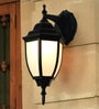 Victorian Black Aluminum Outdoor Wall Sconce with White Acrylic Panes