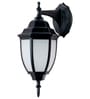 Victorian Black Aluminum Outdoor Wall Sconce with White Acrylic Panes