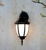 Victorian Black Aluminum Outdoor Wall Sconce with White Acrylic Panes
