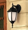 Victorian Black Aluminum Outdoor Wall Sconce with White Acrylic Panes