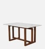 Victorian Solid Wood 6 Seater Dining Table with Green Onyx Marble