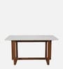 Victorian Solid Wood 6 Seater Dining Table with Green Onyx Marble