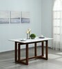 Victorian Solid Wood 6 Seater Dining Table with Green Onyx Marble