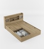 Vida Queen Size Bed in Santana Oak Finish with Box Storage
