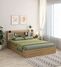 Vida Queen Size Bed in Santana Oak Finish with Box Storage