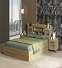 Vida Queen Size Bed in Santana Oak Finish with Box Storage Vida Queen Size Bed in Santana Oak Finish with Box Storage