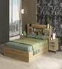 Vida Queen Size Bed in Santana Oak Finish with Box Storage