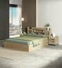 Vida Queen Size Bed in Santana Oak Finish with Hydraulic Storage