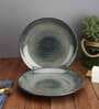 Vidhumra Studio 7 Inch Grey Ceramic (Set of 2) Quarter Plate