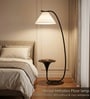Vienna E-27 Holder White Finish Metal Shelf Floor Lamp With White Colour Fabric Shade