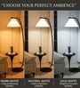 Vienna E-27 Holder White Finish Metal Shelf Floor Lamp With White Colour Fabric Shade