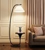 Vienna E-27 Holder White Finish Metal Shelf Floor Lamp With White Colour Fabric Shade