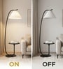 Vienna E-27 Holder White Finish Metal Shelf Floor Lamp With White Colour Fabric Shade