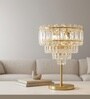 Vienna Crystal Halo Gold Table Lamp for Living Room & Bedroom
