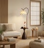 Vienna E-27 Holder Brown Finish Metal Shelf Floor Lamp With Beige Colour Fabric Shade