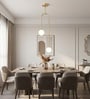 Vienna Orb Gold Pendant Light with Frosted Glass Globes