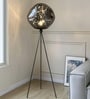 Vienna Tripod Floor Lamp in Black Metal & Glass
