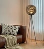Vienna Tripod Floor Lamp in Black Metal & Glass
