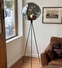 Vienna Tripod Floor Lamp in Black Metal & Glass