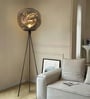 Vienna Tripod Floor Lamp in Black Metal & Glass