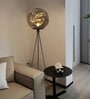 Vienna Tripod Floor Lamp in Black Metal & Glass
