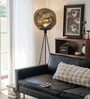 Vienna Tripod Floor Lamp in Black Metal & Glass
