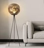 Vienna Tripod Floor Lamp in Black Metal & Glass