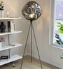 Vienna Tripod Floor Lamp in Black Metal & Glass