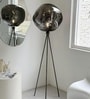 Vienna Tripod Floor Lamp in Black Metal & Glass