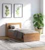 Pure Vienta Single Bed With Box Storage In Brown Finish
