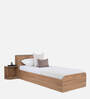Pure Vienta Single Bed With Storage Headboard Extensions In Brown Color