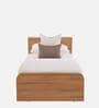 Pure Vienta Single Bed With Box Storage In Brown Finish