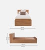 Pure Vienta Single Bed With Box Storage In Brown Finish