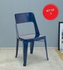 Viet Metal Cafe Chairs in Matte Blue Colour (Set Of 2)