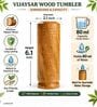 Vijaysar Wooden Tumbler for Herbal Water | Natural Wood Ayurvedic Drinking Glass