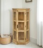 Vilina Mango Wood Corner Cabinet  In Natural finish