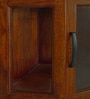 Vilina Mango Wood Corner Cabinet In Honey Oak finish