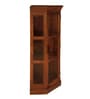 Vilina Mango Wood Corner Cabinet In Honey Oak finish